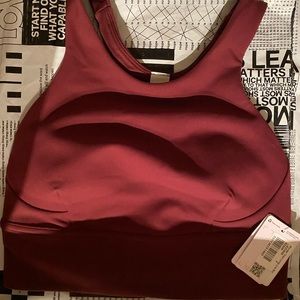 BNWT Lululemon Wunder Train Long Line Bra in Red Merlot